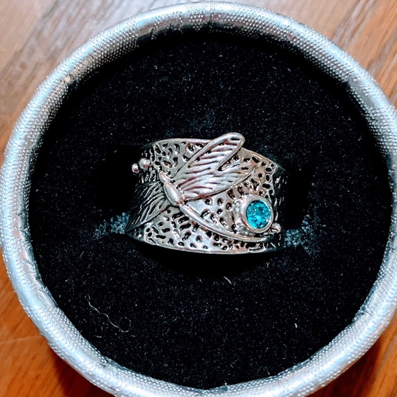 Dragonfly silver plated ring size 7 - Picture 1 of 4